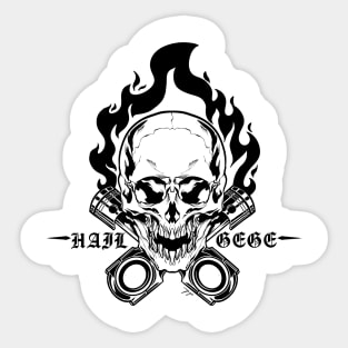 Piston Skull Sticker